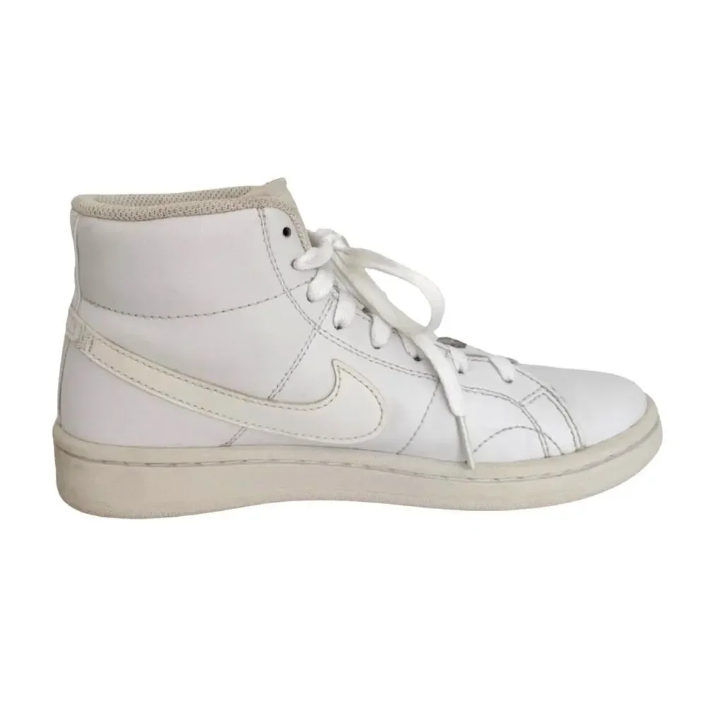 Nike White Leather High Top Sneakers Womens Size 6 Lace Up Casual Shoes